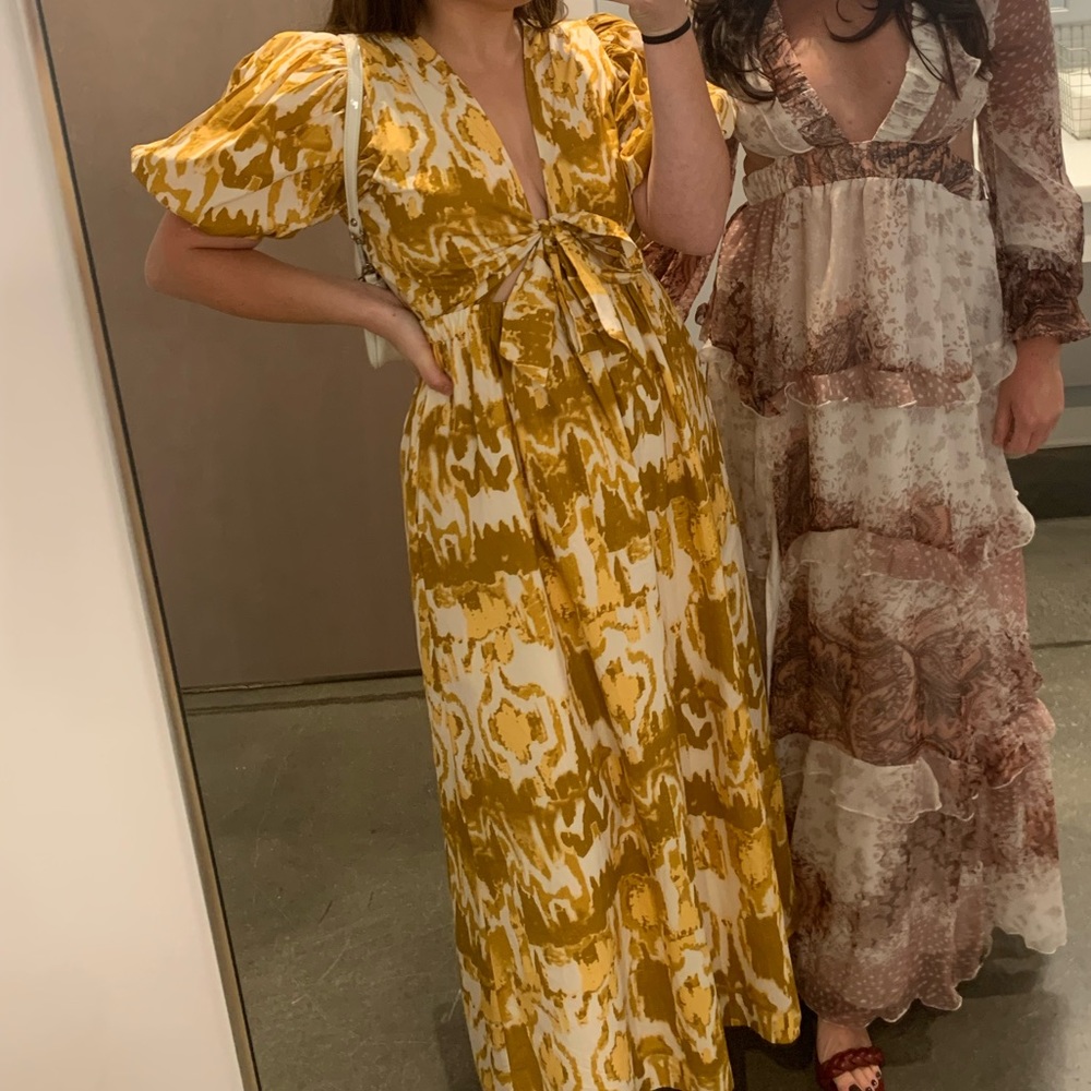 Puffy Sleeve Maxi Dress